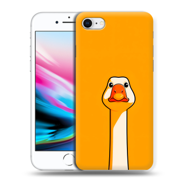 Силиконовый чехол на Iphone 8 с принтом Смешная утка Силиконовый чехол на Iphone 8 с принтом Смешная утка