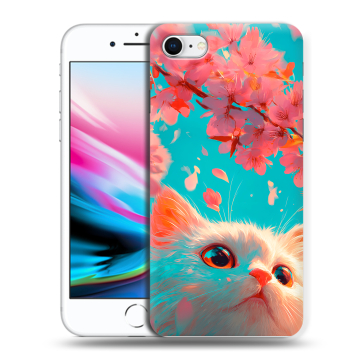 Силиконовый чехол на Iphone 8 с принтом Красивый кот Силиконовый чехол на Iphone 8 с принтом Красивый кот