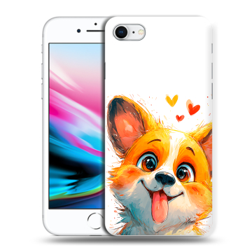 Силиконовый чехол на Iphone 8 с принтом корги Силиконовый чехол на Iphone 8 с принтом корги