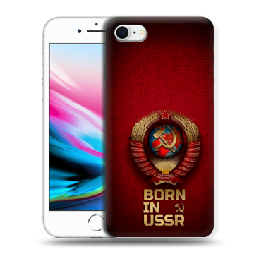 Силиконовый чехол на Iphone 8 с принтом Флаг Герб СССР Силиконовый чехол на Iphone 8 с принтом Флаг Герб СССР