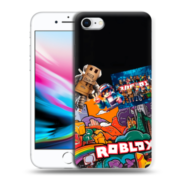 Силиконовый чехол на Iphone 8 с принтом Roblox Роблокс