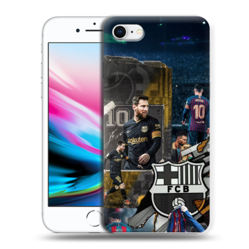 Силиконовый чехол на Iphone 8 с принтом Messi Barcelona