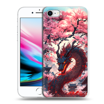 Силиконовый чехол на Iphone 8 с принтом Дракон Японский