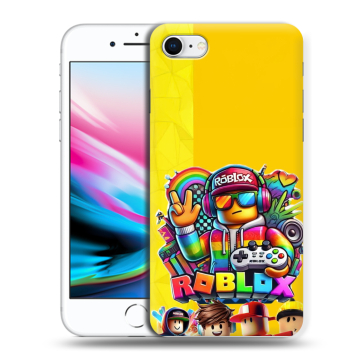 Силиконовый чехол на Iphone 8 с принтом Roblox Роблокс