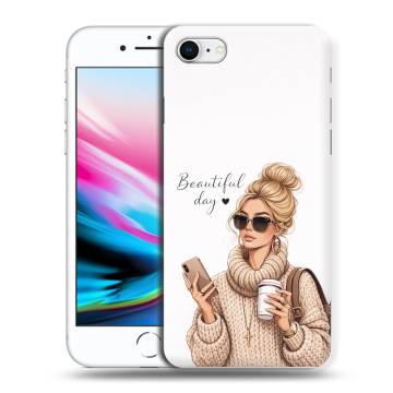 Силиконовый чехол на Iphone 8 с принтом женский