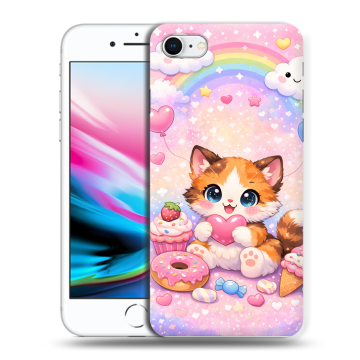 Силиконовый чехол на Iphone 8 с принтом для девочек