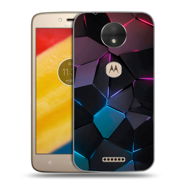 Пластиковый чехол на Motorola Moto C с принтом Геометрия неона
