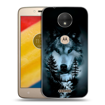 Пластиковый чехол на Motorola Moto C с принтом Лесной волк