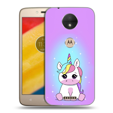 Пластиковый чехол на Motorola Moto C с принтом Единорог