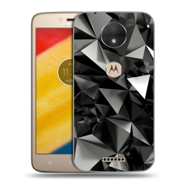Пластиковый чехол на Motorola Moto C с принтом Черные кристаллы