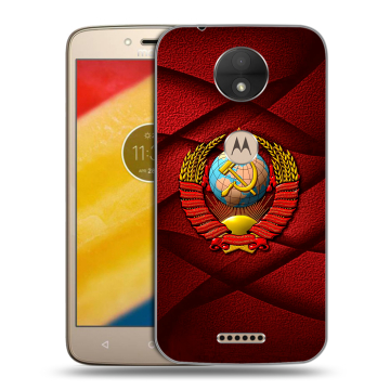 Пластиковый чехол на Motorola Moto C с принтом Герб СССР