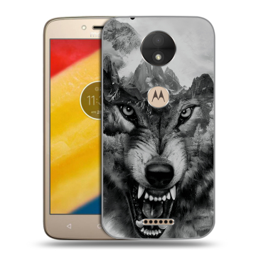 Пластиковый чехол на Motorola Moto C с принтом Волк