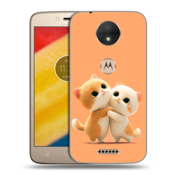 Пластиковый чехол на Motorola Moto C с принтом Милые котики