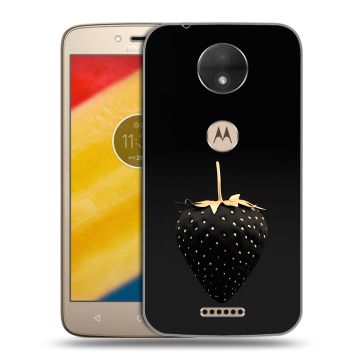 Пластиковый чехол на Motorola Moto C с принтом Черная клубника