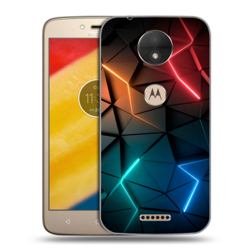 Пластиковый чехол на Motorola Moto C с принтом Абстракция неон