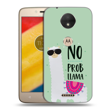 Пластиковый чехол на Motorola Moto C с принтом Лама