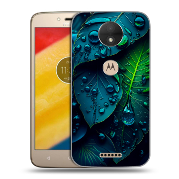 Пластиковый чехол на Motorola Moto C с принтом Листья