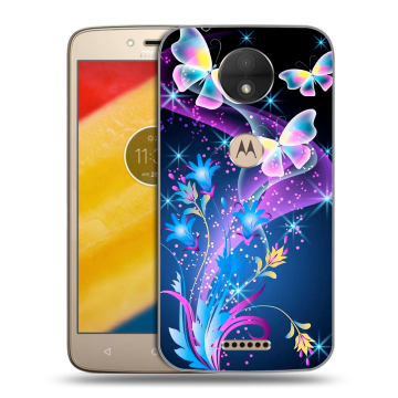 Пластиковый чехол на Motorola Moto C с принтом Бабочки