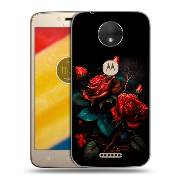 Пластиковый чехол на Motorola Moto C с принтом Розы красные