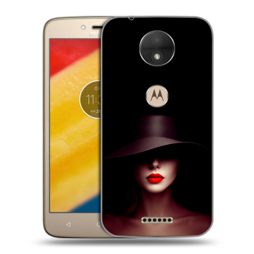 Пластиковый чехол на Motorola Moto C с принтом Девушка в шляпе