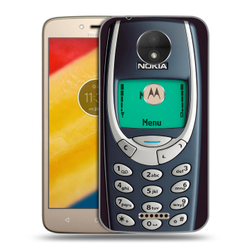 Пластиковый чехол на Motorola Moto C с принтом Старый телефон Пластиковый чехол на Motorola Moto C с принтом Старый телефон