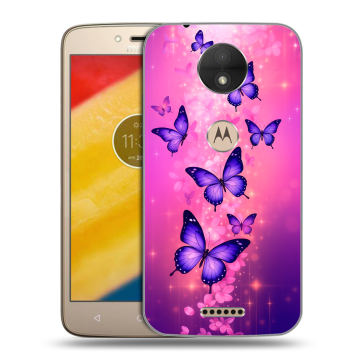 Пластиковый чехол на Motorola Moto C с принтом Бабочки