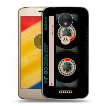 Пластиковый чехол на Motorola Moto C с принтом Кассета