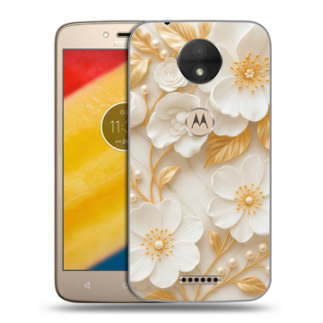 Пластиковый чехол на Motorola Moto C с принтом Цветы