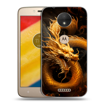 Пластиковый чехол на Motorola Moto C с принтом Золотой дракон Пластиковый чехол на Motorola Moto C с принтом Золотой дракон