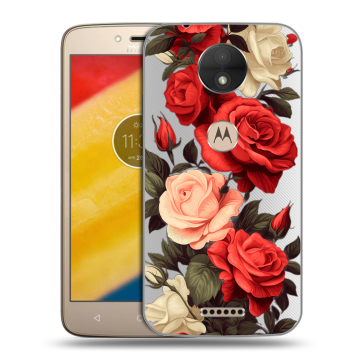 Пластиковый чехол на Motorola Moto C с принтом Розы