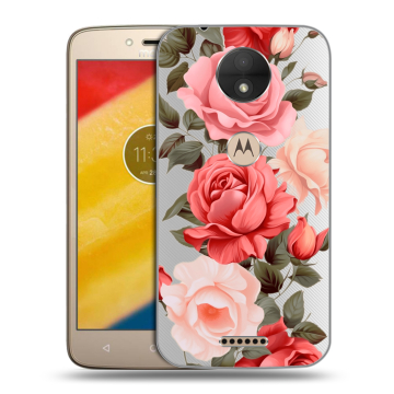 Пластиковый чехол на Motorola Moto C с принтом Розы