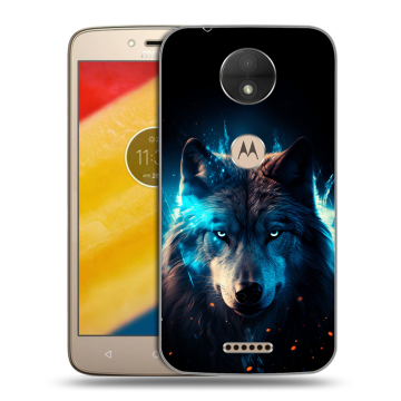Пластиковый чехол на Motorola Moto C с принтом Волк ночной