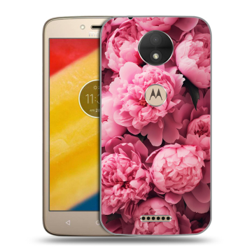 Пластиковый чехол на Motorola Moto C с принтом цветы пионы