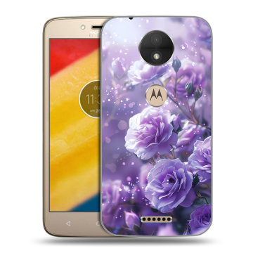 Пластиковый чехол на Motorola Moto C с принтом Розы цветы Пластиковый чехол на Motorola Moto C с принтом Розы цветы