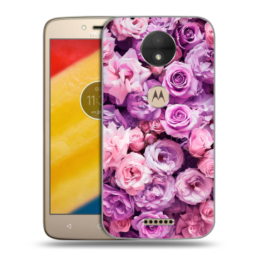 Пластиковый чехол на Motorola Moto C с принтом лавандовые розы Пластиковый чехол на Motorola Moto C с принтом лавандовые розы