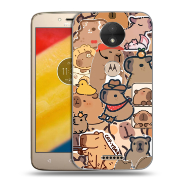 Пластиковый чехол на Motorola Moto C с принтом капибара