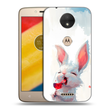Пластиковый чехол на Motorola Moto C с принтом кролик зайчик
