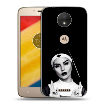 Пластиковый чехол на Motorola Moto C с принтом монашка