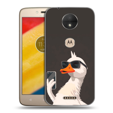 Пластиковый чехол на Motorola Moto C с принтом утка в очках
