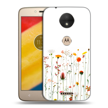 Пластиковый чехол на Motorola Moto C с принтом цветы