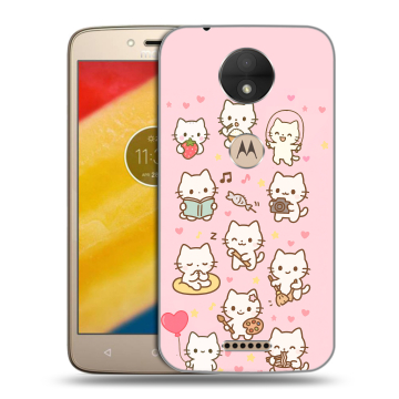 Пластиковый чехол на Motorola Moto C с принтом Hello Kitty Хелоу Кити