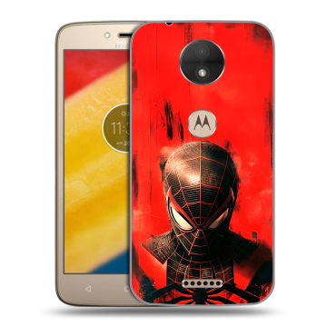 Пластиковый чехол на Motorola Moto C с принтом человек паук spiderman