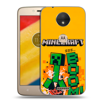 Пластиковый чехол на Motorola Moto C с принтом Майнкрафт Minecraft