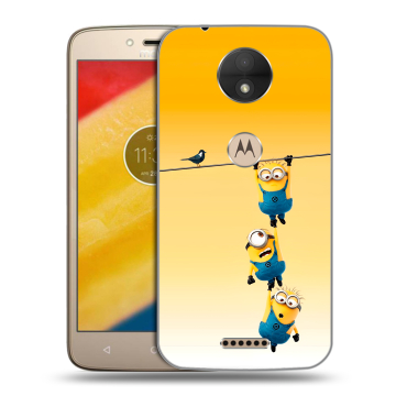 Пластиковый чехол на Motorola Moto C с принтом Миньоны