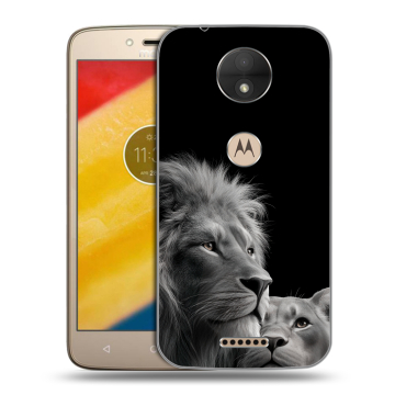 Пластиковый чехол на Motorola Moto C с принтом Лев кошки Пластиковый чехол на Motorola Moto C с принтом Лев кошки