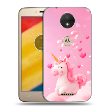 Пластиковый чехол на Motorola Moto C с принтом Единорог