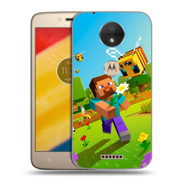 Пластиковый чехол на Motorola Moto C с принтом Майнкрафт Minecraft