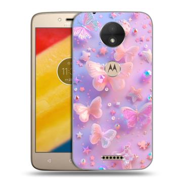Пластиковый чехол на Motorola Moto C с принтом Бабочки