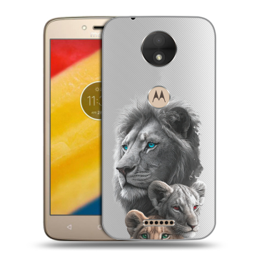 Пластиковый чехол на Motorola Moto C с принтом Львы Пластиковый чехол на Motorola Moto C с принтом Львы