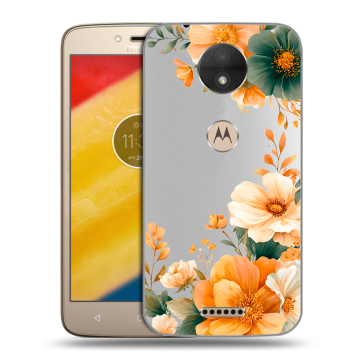 Пластиковый чехол на Motorola Moto C с принтом Цветы принт Пластиковый чехол на Motorola Moto C с принтом Цветы принт